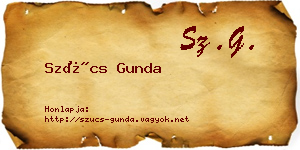 Szűcs Gunda névjegykártya
